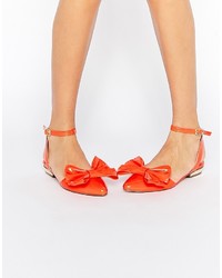 orange Leder Ballerinas von Asos