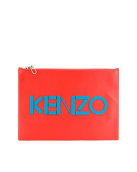 orange Leder Clutch Handtasche von Kenzo