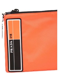 orange Leder Clutch Handtasche von Prada