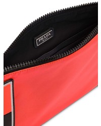 orange Leder Clutch Handtasche von Prada