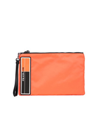 orange Leder Clutch Handtasche von Prada
