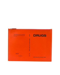 orange Leder Clutch Handtasche von Raf Simons