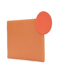 orange Leder Clutch von Roksanda