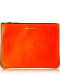orange Leder Clutch von Comme des Garcons