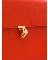 orange Leder Clutch von Alexander McQueen