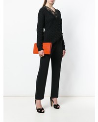 orange Leder Clutch von Alexander McQueen