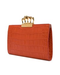 orange Leder Clutch von Alexander McQueen