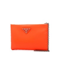 orange Leder Clutch von Prada