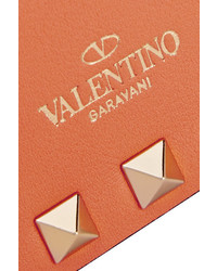 orange Leder Clutch von Valentino