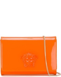 orange Leder Clutch von Versace