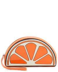 orange Leder Clutch von Yazbukey
