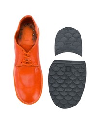 orange Leder Derby Schuhe von Guidi