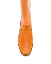 orange Leder mittelalte Stiefel von Forte Forte