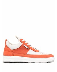 orange Leder niedrige Sneakers von Filling Pieces