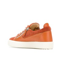 orange Leder niedrige Sneakers von Giuseppe Zanotti Design