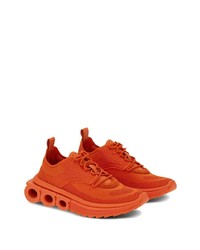 orange Leder niedrige Sneakers von Ferragamo