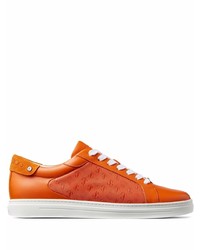 orange Leder niedrige Sneakers von Jimmy Choo