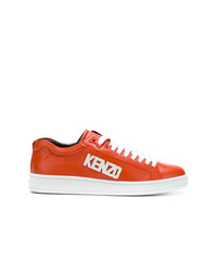orange Leder niedrige Sneakers von Kenzo
