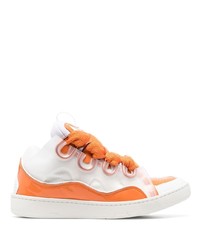 orange Leder niedrige Sneakers von Lanvin