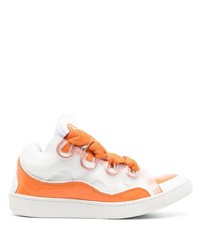 orange Leder niedrige Sneakers von Lanvin