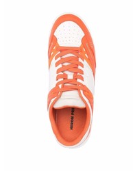 orange Leder niedrige Sneakers von Heron Preston