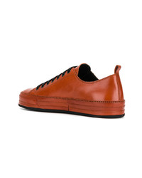 orange Leder niedrige Sneakers von Ann Demeulemeester