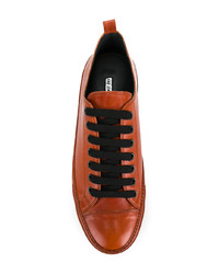 orange Leder niedrige Sneakers von Ann Demeulemeester