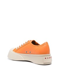 orange Leder niedrige Sneakers von Marni