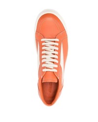 orange Leder niedrige Sneakers von Rick Owens