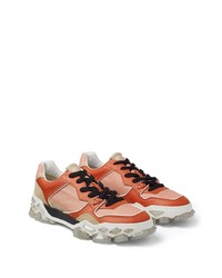 orange Leder niedrige Sneakers von Jimmy Choo