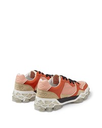 orange Leder niedrige Sneakers von Jimmy Choo