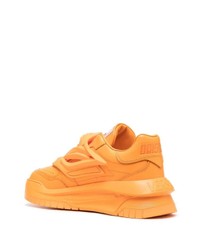 orange Leder niedrige Sneakers von Versace