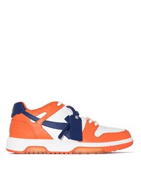 orange Leder niedrige Sneakers von Off-White