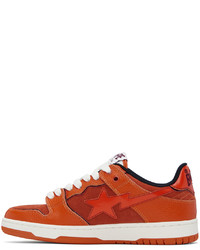 orange Leder niedrige Sneakers von BAPE