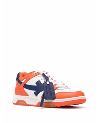 orange Leder niedrige Sneakers von Off-White