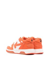 orange Leder niedrige Sneakers von Off-White