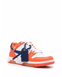 orange Leder niedrige Sneakers von Off-White