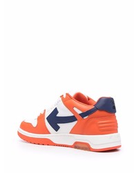 orange Leder niedrige Sneakers von Off-White