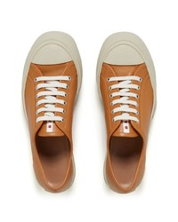 orange Leder niedrige Sneakers von Marni
