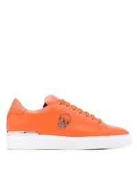 orange Leder niedrige Sneakers von Philipp Plein