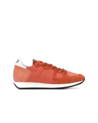 orange Leder niedrige Sneakers von Philippe Model