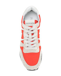 orange Leder niedrige Sneakers von Premiata