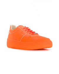 orange Leder niedrige Sneakers von Maison Margiela