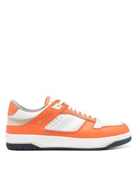 orange Leder niedrige Sneakers von Santoni