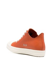 orange Leder niedrige Sneakers von Rick Owens