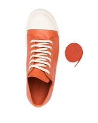 orange Leder niedrige Sneakers von Rick Owens
