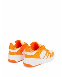 orange Leder niedrige Sneakers von Giuseppe Zanotti