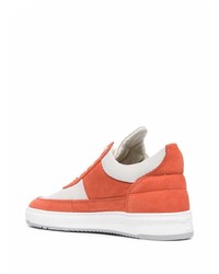 orange Leder niedrige Sneakers von Filling Pieces