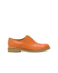 orange Leder Oxford Schuhe