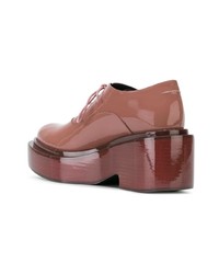 orange Leder Oxford Schuhe von MM6 MAISON MARGIELA